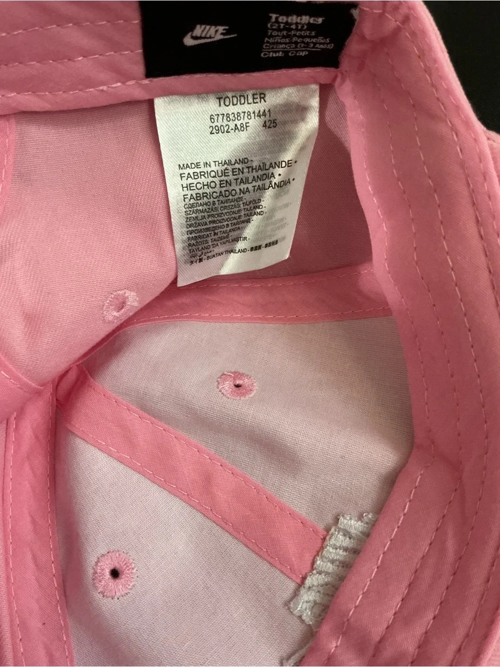 Nike Pink Toddler Club Cap with White Swoosh